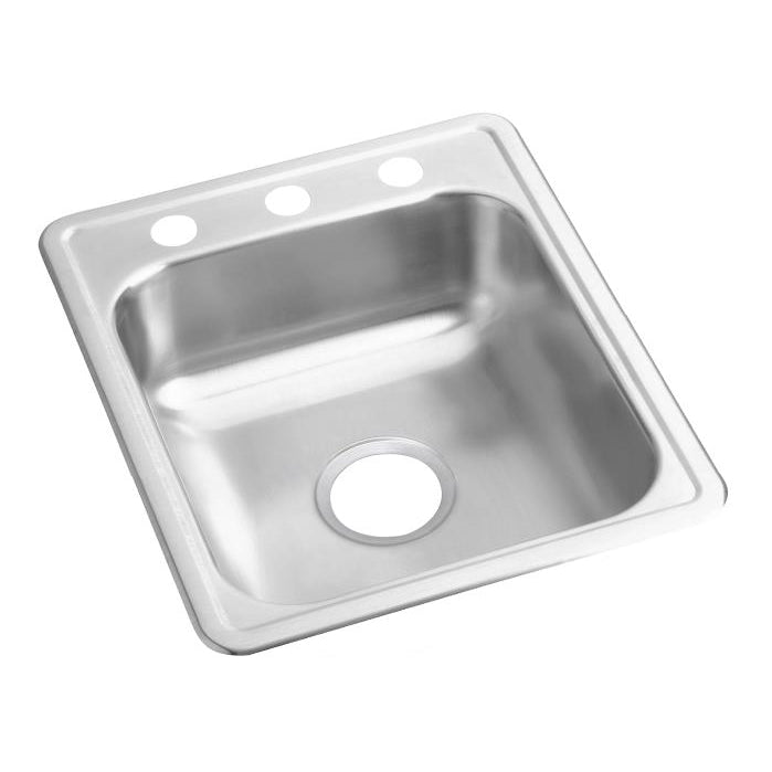 Dayton 17x21-1/4x6-1/2" SS Single Bowl Bar Sink w/3 Fct Hole