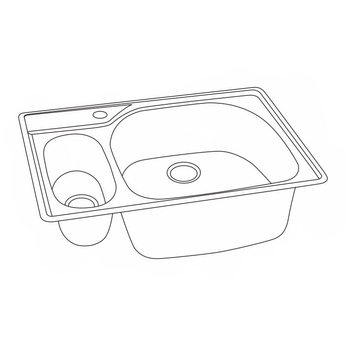 Gourmet 33x22x10-1/2" Stainless Steel Double Bowl Sink 1 HL