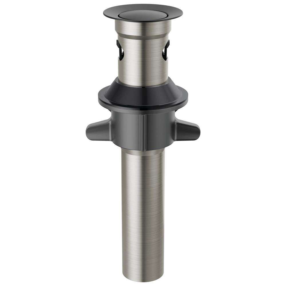 Metal Push Pop-Up Lav Drain w/Overflow in Matte Black