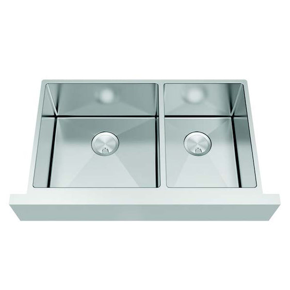 Diamond 35-7/8x20-1/4x10" SS 60/40 Double Bowl Sink Kit