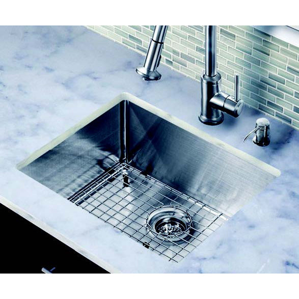 Diamond 23-1/2x18-1/2x10" 14-Gauge One Bowl Kitchen Sink Kit