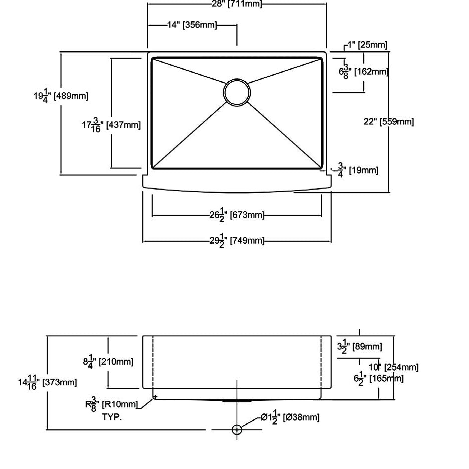 Diamond 29-1/2x22x10" Stainless Steel Kitchen Sink Kit