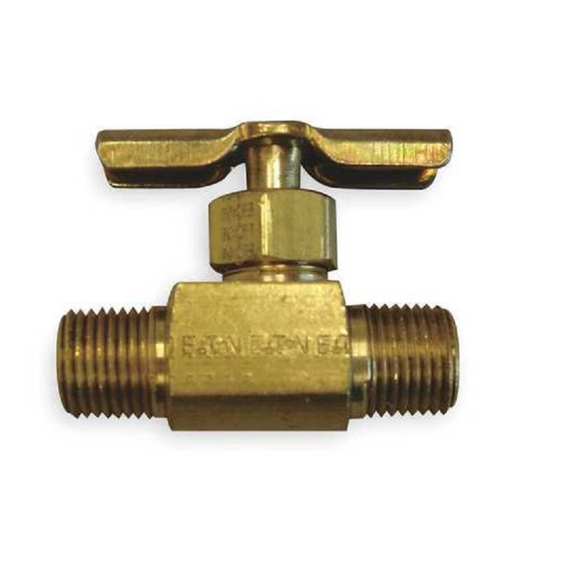 Needle Valve 1/4" Brass MPTXMPT Max Pressure 150 PSI