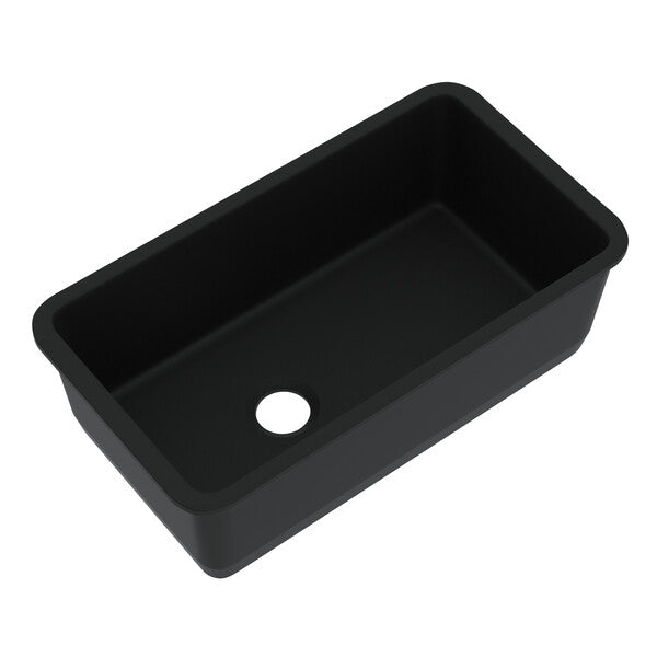 Allia 34-1/2x18-31/32x10-25/32" Fireclay Kitchen Sink in Black