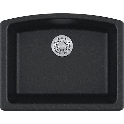 Ellipse 25x19-5/8x9" Granite Single Bowl Sink in Onyx