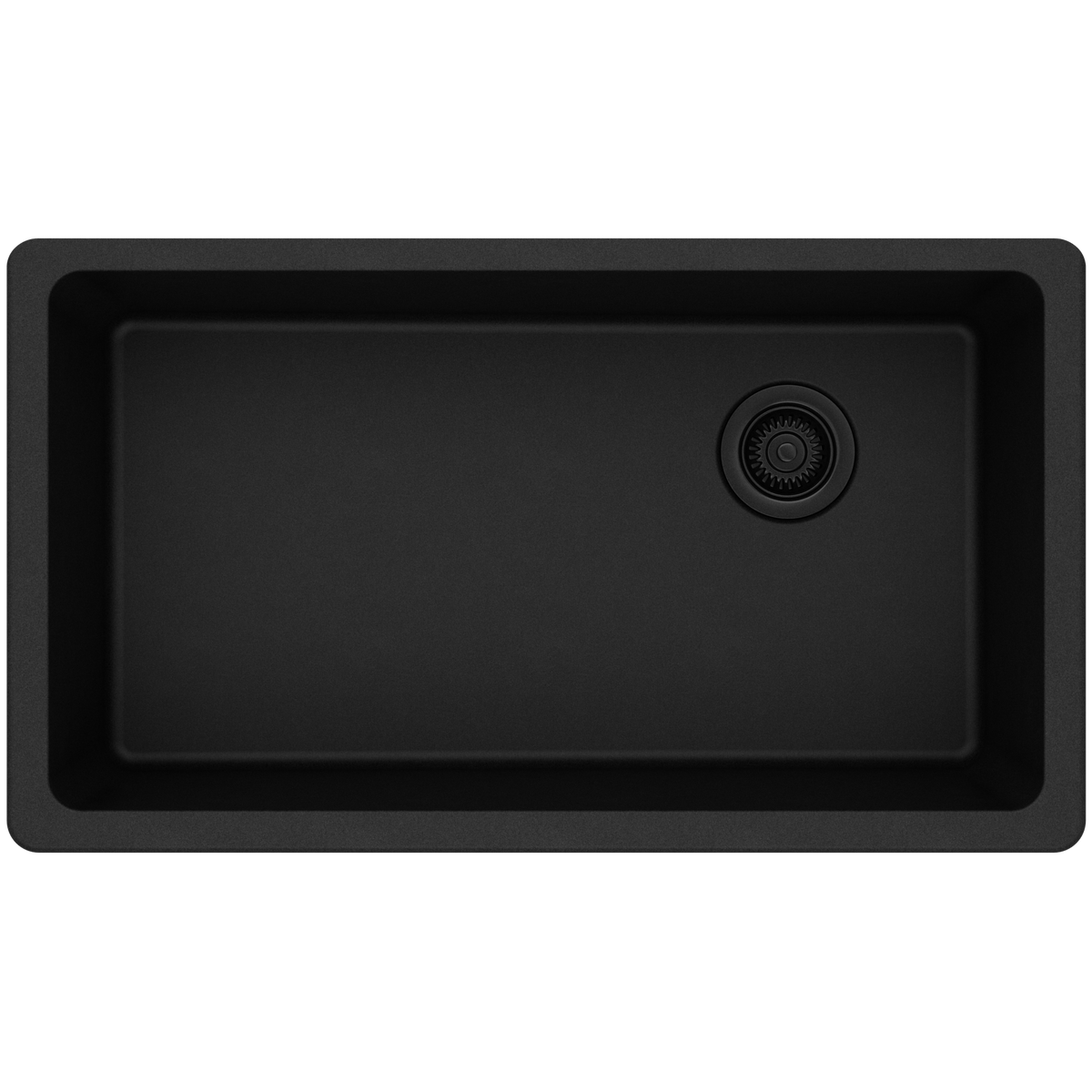 Quartz Classic 33x18-3/4x9-1/2" Single Bowl Sink in Black
