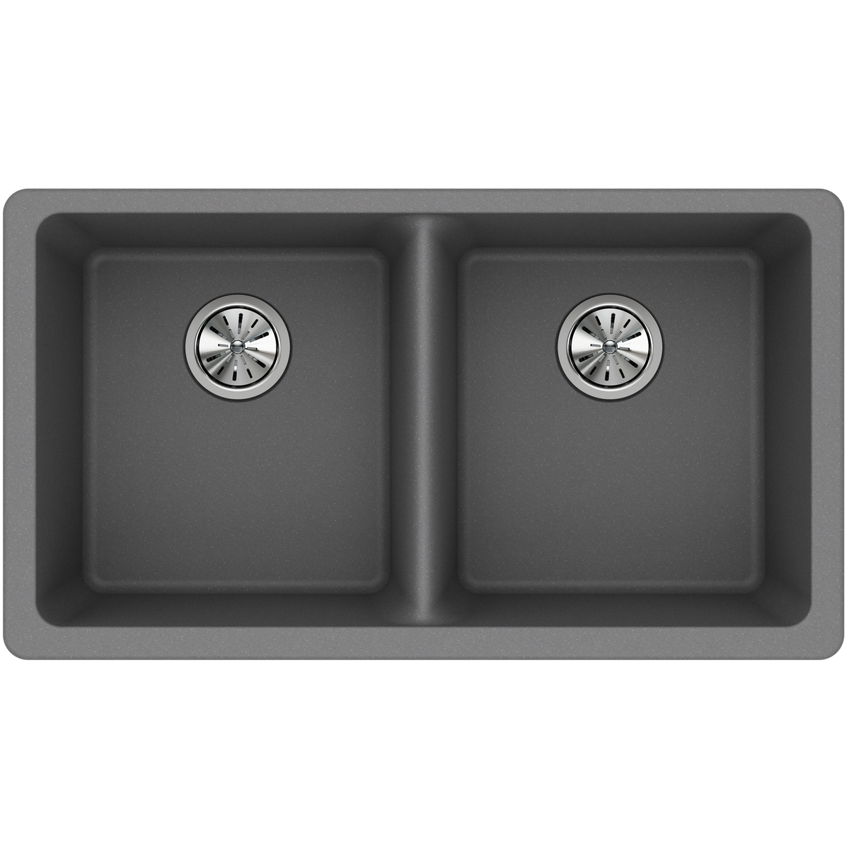 Quartz Classic 33x18-1/2x9-1/2" Double Bowl Sink Greystone