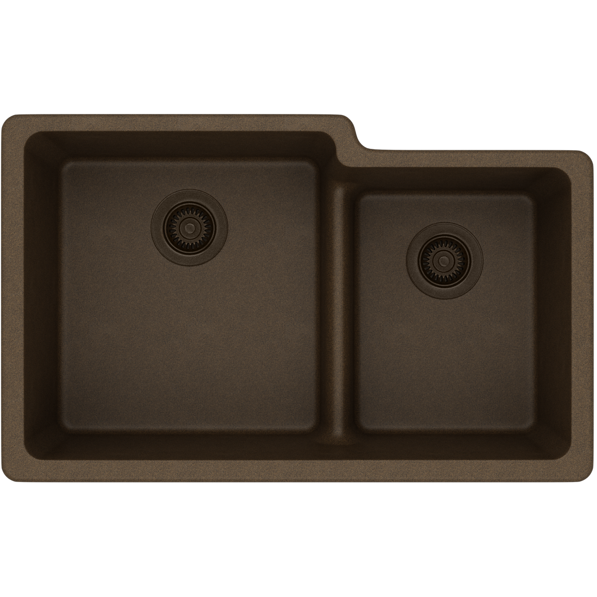 Quartz Classic 33x20-1/2x9-1/2" Double Bowl Sink Mocha
