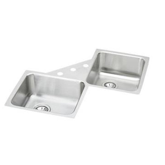 Gourmet 32x32x7-7/8" Stainless Steel Double Bowl Corner Sink