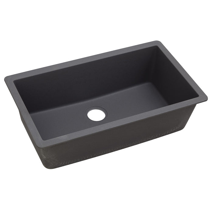Quartz Luxe 33x18-7/16x9-7/16" Single Bowl Sink in Charcoal