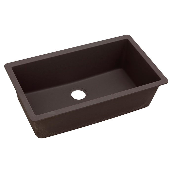 Quartz Luxe 33x18-7/16x9-7/16" Single Bowl Sink in Chestnut