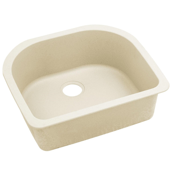 Quartz Luxe 25x22x8-1/2" Single Bowl Kitchen Sink, Parchment