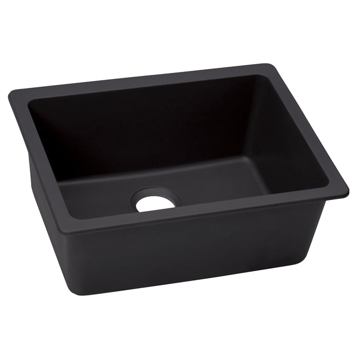 Quartz Luxe 24-5/8x18-1/2x9-1/2" Single Bowl Sink in Caviar