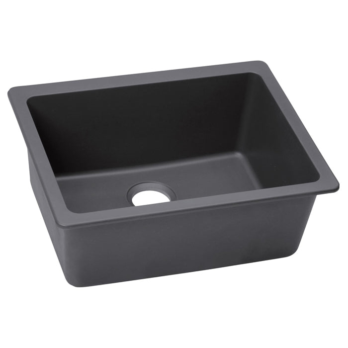 Quartz Luxe 24-5/8x18-1/2x9-1/2" Single Bowl Sink, Charcoal