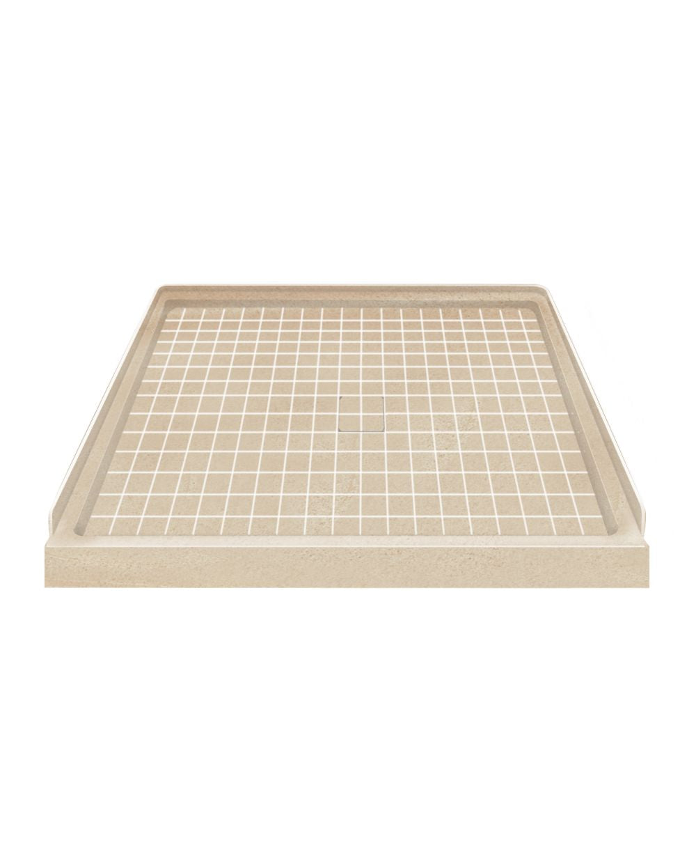 Slim 36x36x3" Shower Base in Matrix Khaki Center Drain