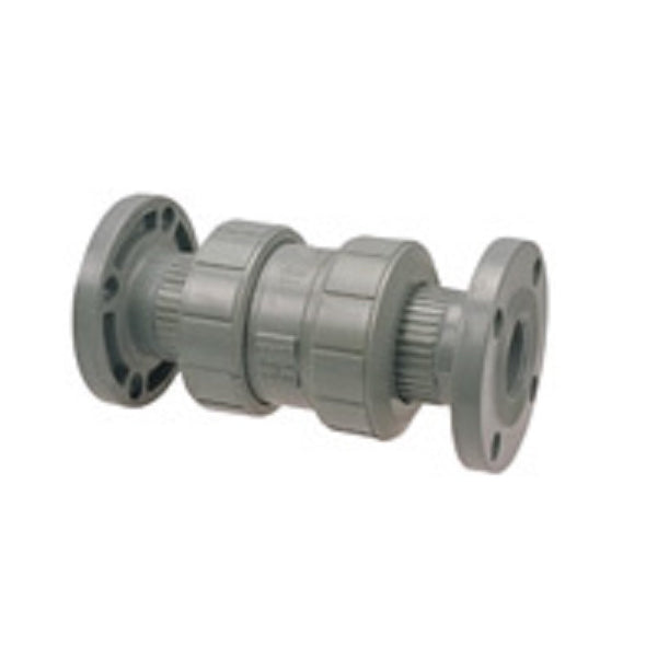 Ball Check Valve 3/4" CPVC Schedule 80 Flanged True Union EPDM O-Ring Max Pressure 150 PSI non-shock