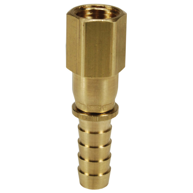 HOSE FITTING 3/8 BRASS 1050606C BARB X F NPTF SWIVEL