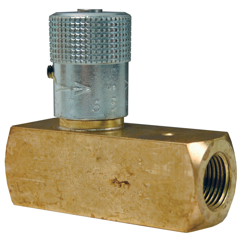 Flow Control Valve 3/8" Brass Series PF  Max Pressure 2000 PSI