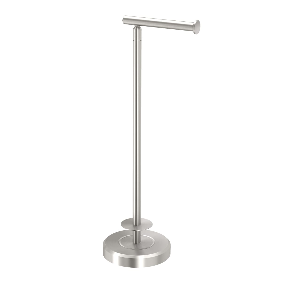 Latitude2 Round Standing Toilet Tissue Holder, Satin Nickel