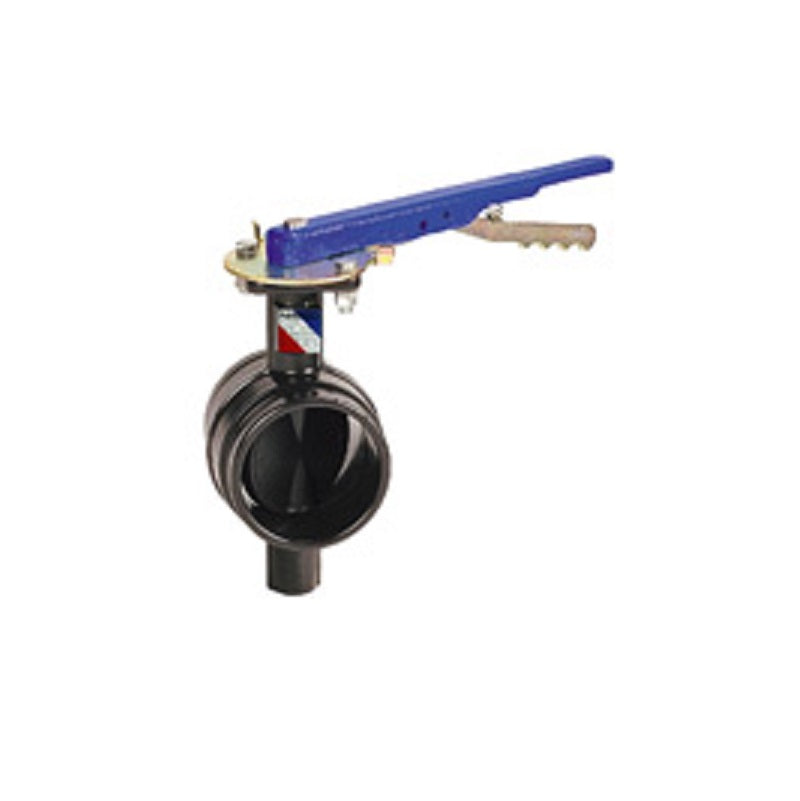 Butterfly Valve 5" Ductile Iron Grooved Ends Extended Neck EPDM Disc Lever Locking Handle Max Pressure 300 PSI