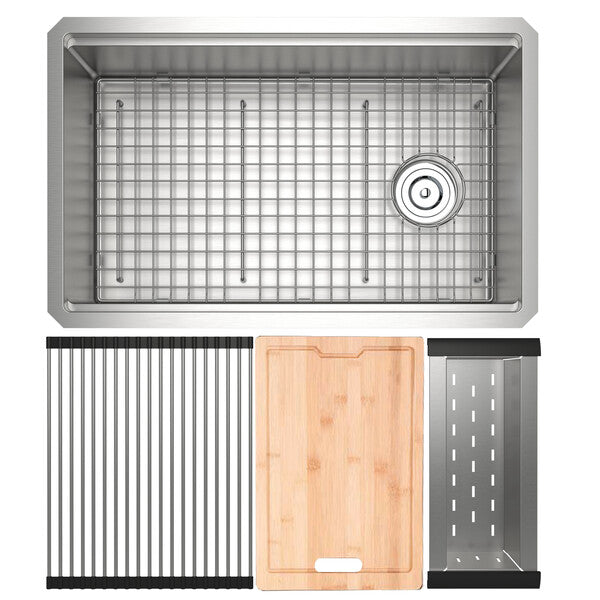 Culinario 30x18x10" Sink Kit w/Accessories in Brush Stainless
