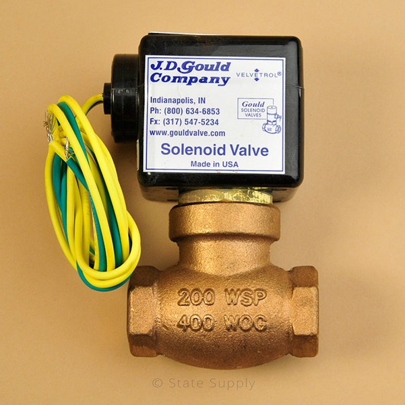 Solenoid Valve 3/4" Bronze 120V Normally Closed Max Pressure 125 PSI