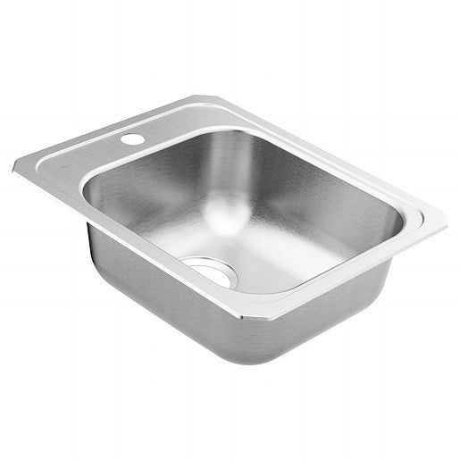 2000 Series 17x21-1/4x6-1/2" SS Drop-In Bar Sink w/1 Hole