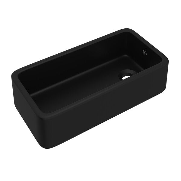 Shaws Original 36x18x10" Fireclay Kitchen Sink in Matte Black