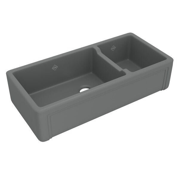 Egerton 39-1/2x18-1/2x10" Fireclay 1-1/2 Sink in Matte Grey
