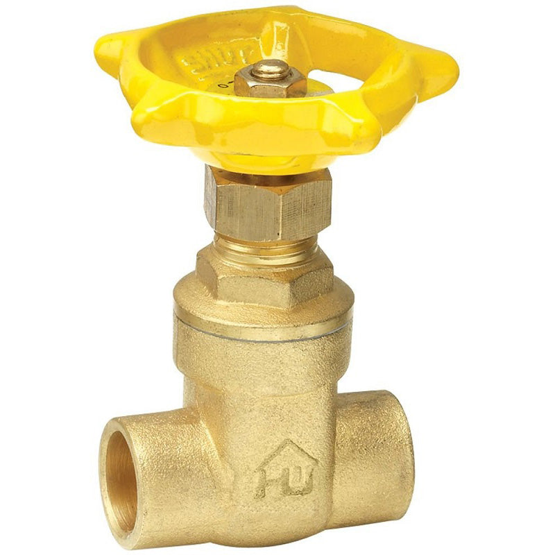 Gate Valve 3/4" Brass Compact Pattern CXC Non-Rising Stem  Max Pressure 200 PSI WOG non-Shock