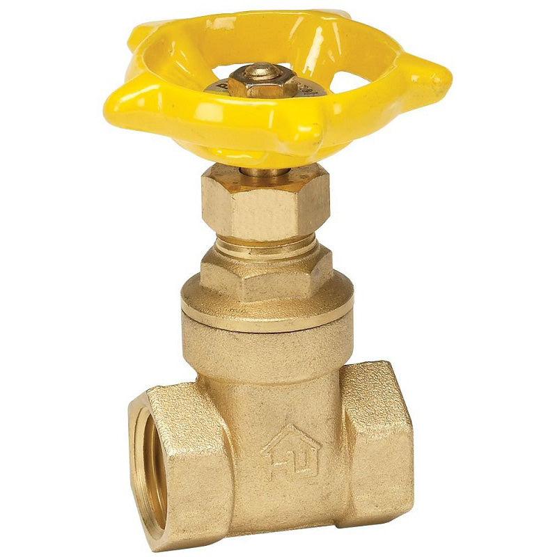 Gate Valve 1" Brass Compact Pattern Threaded Non-Rising Stem  Max Pressure 200 PSI WOG non-Shock