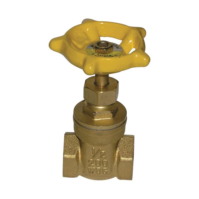 Gate Valve 2" Brass Heavy Duty, Full Port Threaded Non-Rising Stem  Max Pressure 200 PSI WOG non-Shock