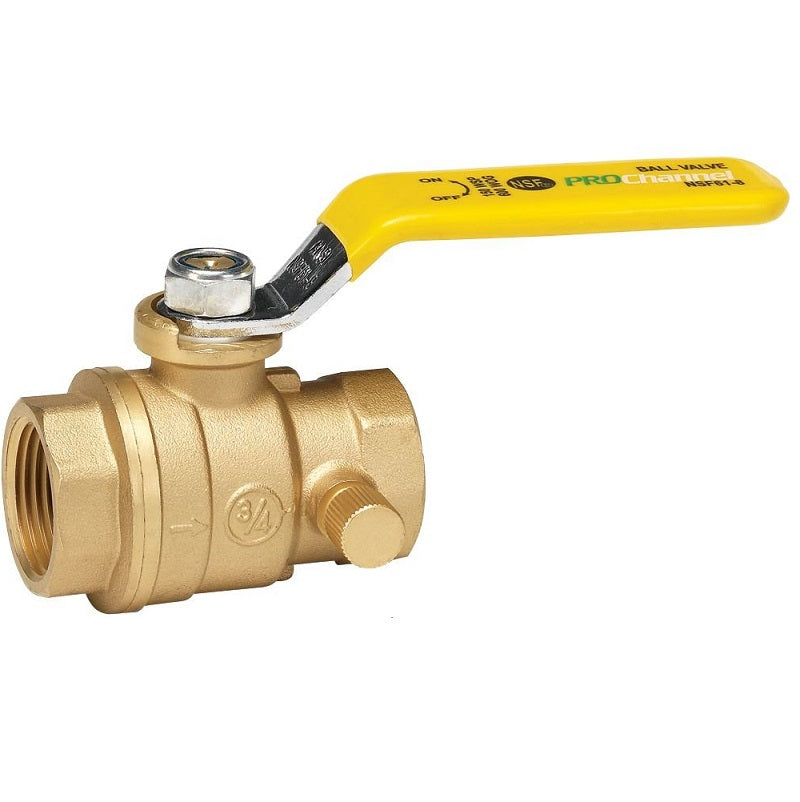 Ball Valve 1" Brass  Threaded Full Port  Max Pressure 500 PSI WOG non-shock