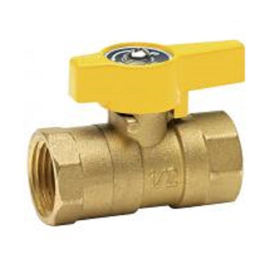 Gas Ball Valve 3/4" Brass Threaded 2-Piece  Max Pressure 1/2 PSIG