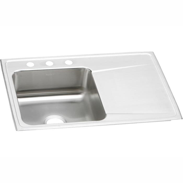 Lustertone 33x22x7-5/8" Stainless Steel Sink LH Bowl 3 Holes