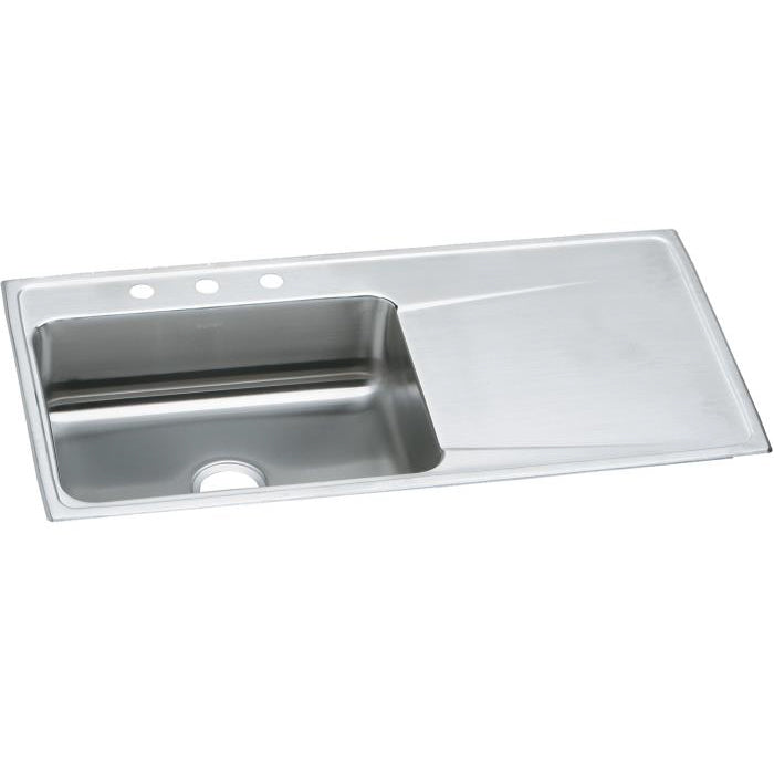 Lustertone 43x22x7-5/8" Stainless Steel Sink LH Bowl 3 Holes