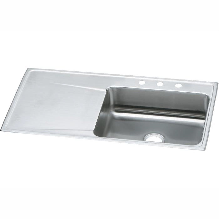 Lustertone 43x22x7-5/8" Stainless Steel Sink RH Bowl 4 Holes