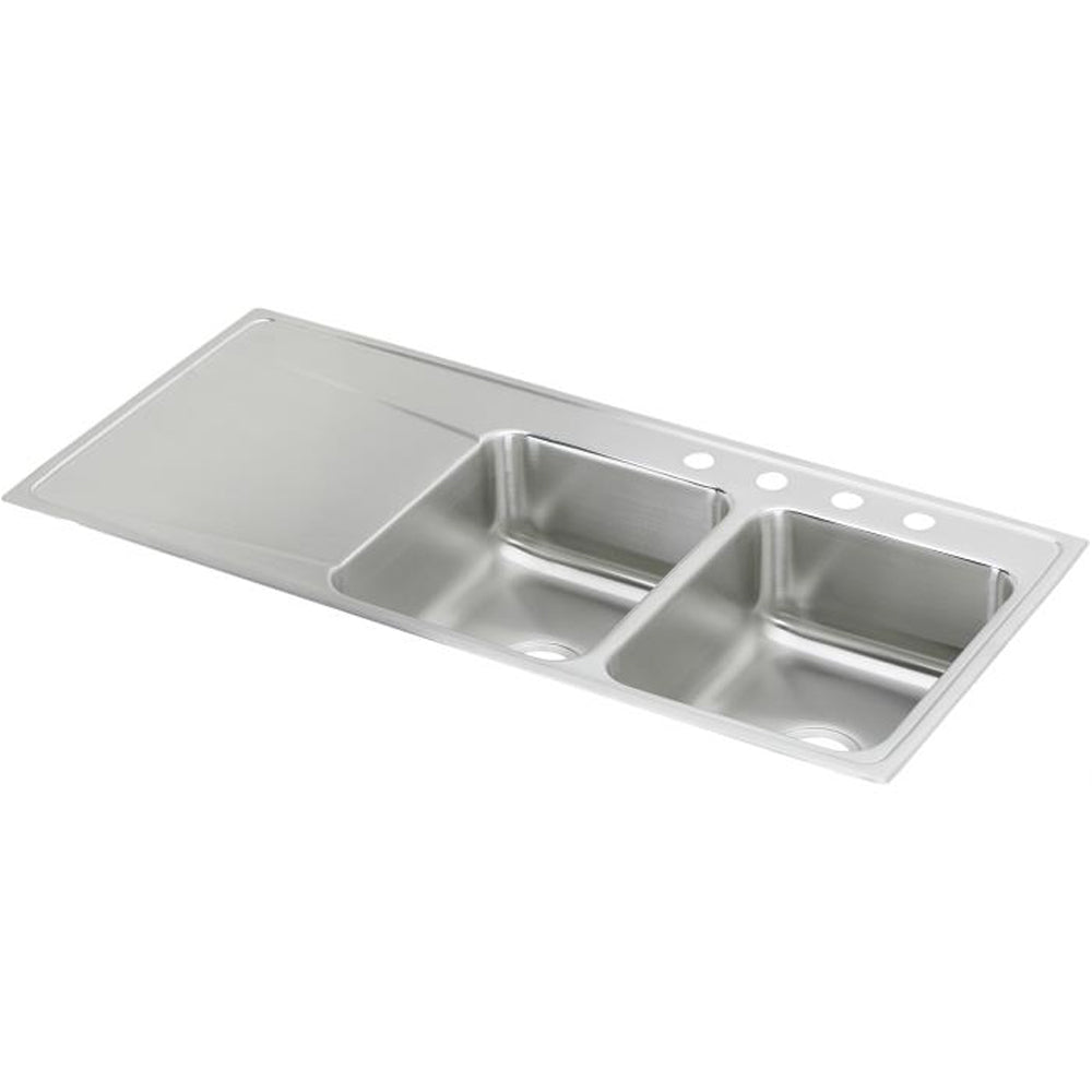 Lustertone 48x22x7-5/8" Stainless Steel Dbl Bowl Sink 4 Hole