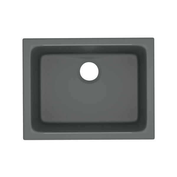 Allia 24x18-1/2x11" Fireclay Single Bowl Kitchen Sink Satin Grey
