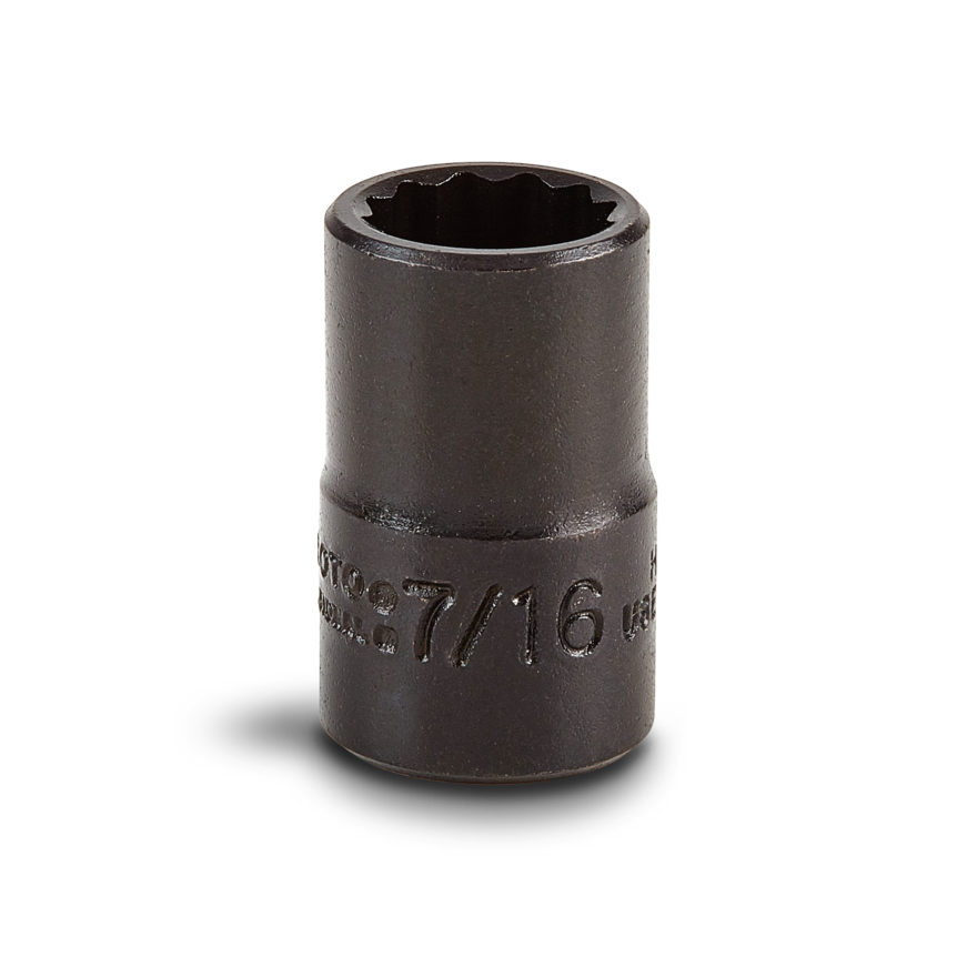 SOCKET 7/16 STD 3/8DR 12PT J5214B - PROTOBLACK