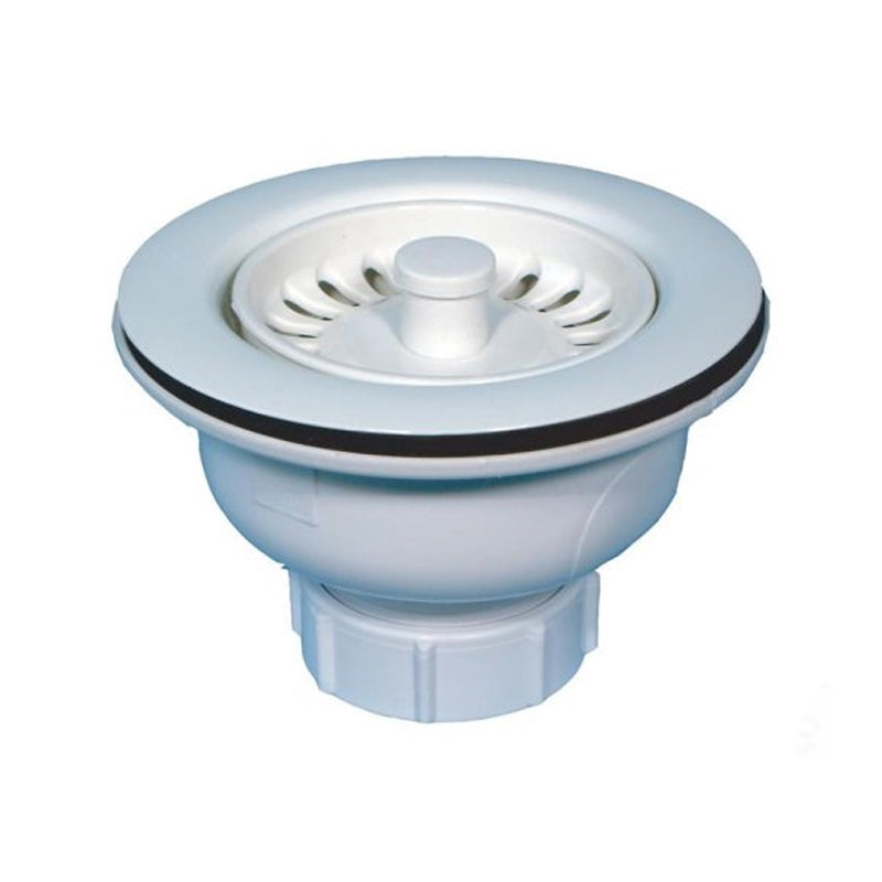2pc Kitchen Sink Strainer Matte Polar White