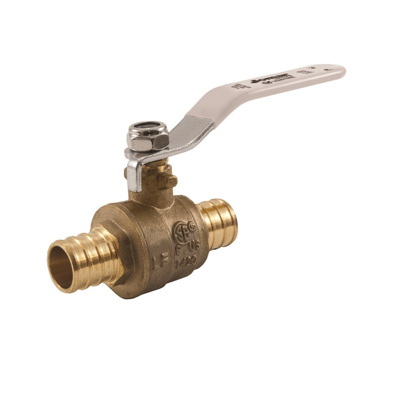 Ball Valve 2" Brass 2-Piece Standard Port Lead Free PEX Crimp Ends Lever Handle Max Pressure 400 WOG