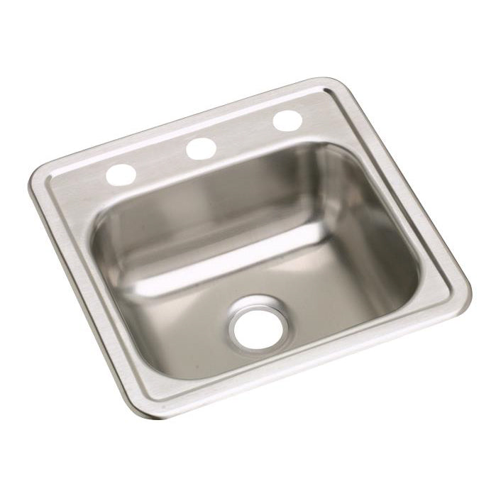 Dayton 15x15x5-3/16" SS Single Bowl Bar Sink w/3 Fct Holes