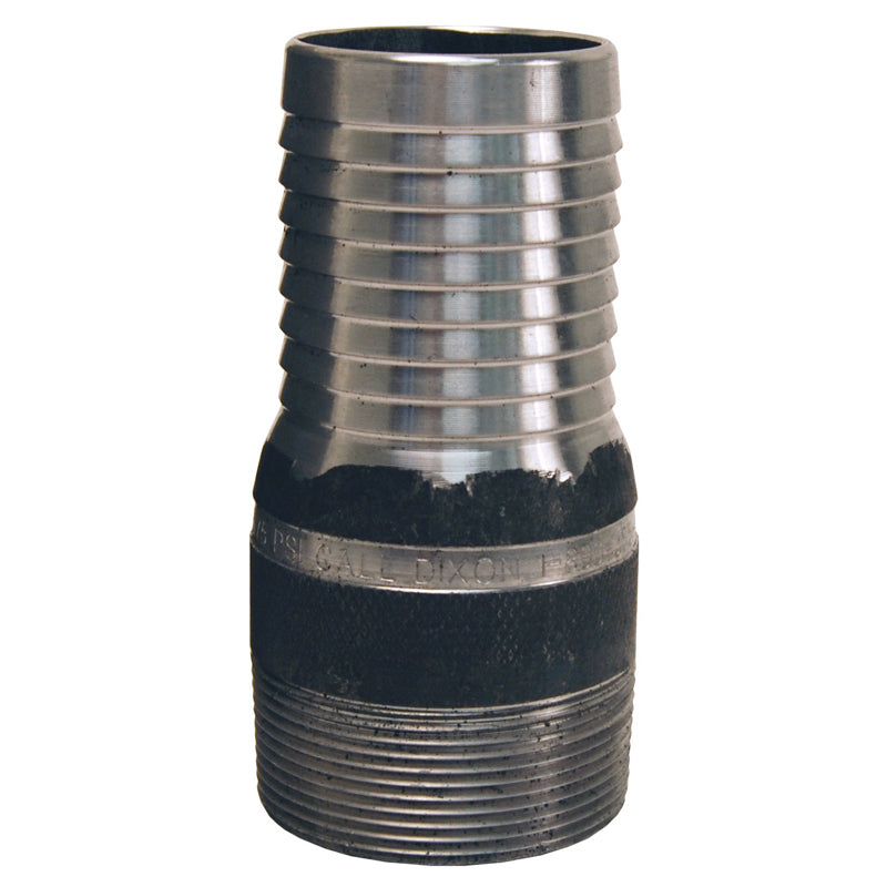 NIPPLE 2 UNPLATED STEEL ST25 KING COMBINATION- M THREAD X HOSE- KNURL