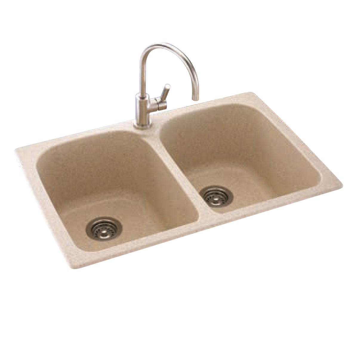 Swanstone 33x22x10-1/2" Double Bowl Sink in Tahiti White 1HL