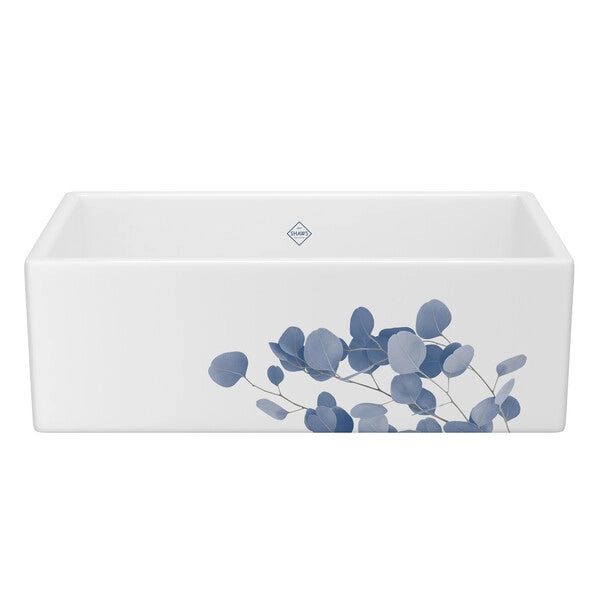 Shaws Classic 33x18x11-3/16" Kitchen Sink in Blue/Silver Eucalyptus