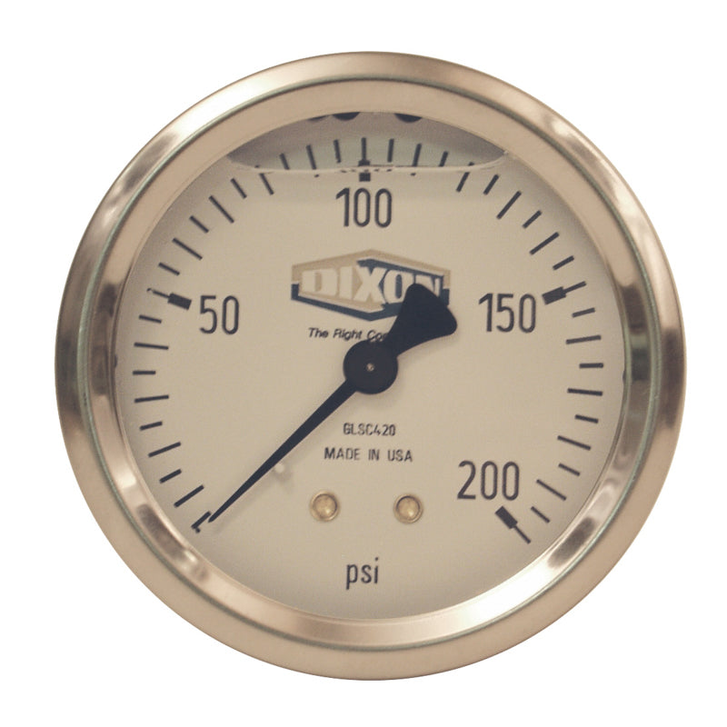 GAUGE 0-5000 STAINLESS STEEL GLSC455 LIQUID FILLED - 2-1/2 FACE - CENTER BACK MOUNT