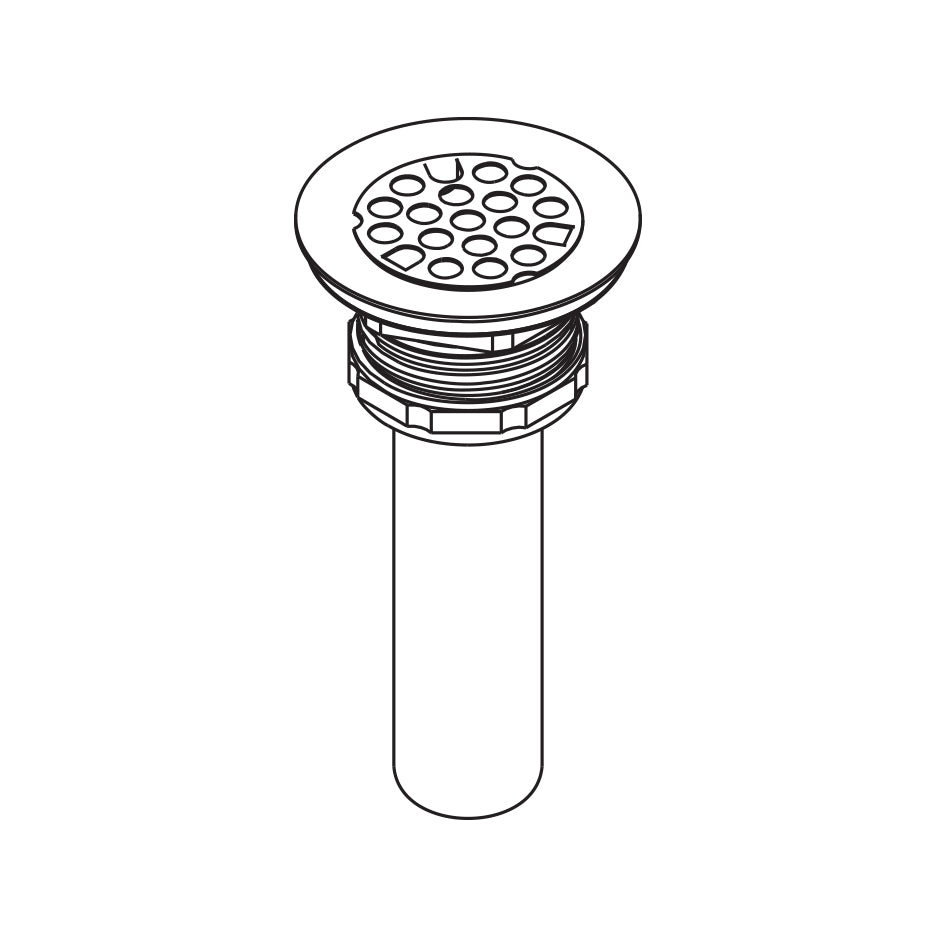 Drain 2" Fitting 304 Stainless Steel Body/Grid Strainer/Nickel Plated Brass Tailpiece Polished