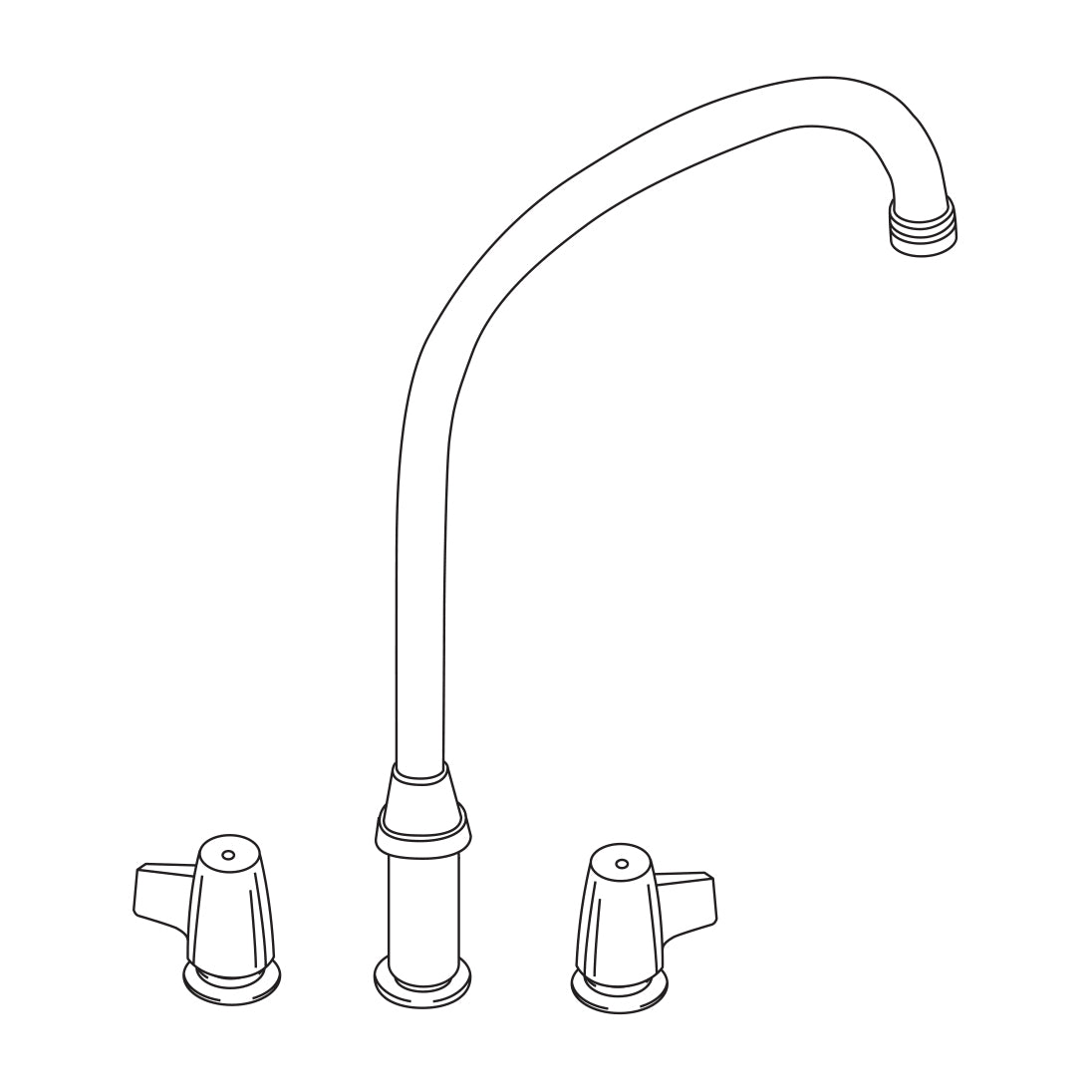 Centerset Concealed Deck Mount Faucet In Chrome