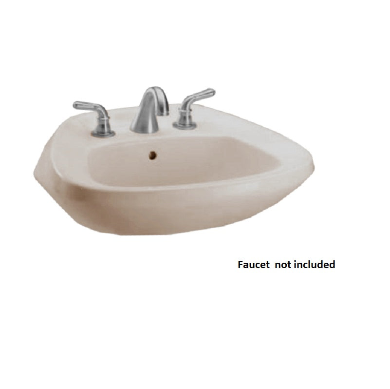 Ultimate 22x19" Pedestal Lav Sink w/4" Fct Holes in Bone